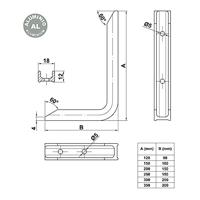Muurbeugel AMIG 4plus-21110 Planken Zwart Aluminium (25 x 15 cm) - thumbnail