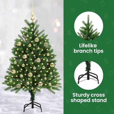 VidaXL Kerstboom met 150 led met standaard groen 120 cm pe VidaXL Kerstboom met 150 led met standaard groen 120 cm pe