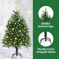 VidaXL Kerstboom met 150 led met standaard groen 120 cm pe - thumbnail