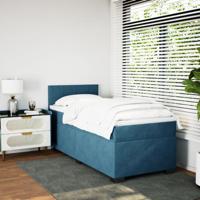 Boxspring met matras fluweel blauw 90x190 cm - thumbnail
