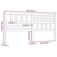 Hoofdbord 186x4x100 cm massief grenenhout zwart - thumbnail