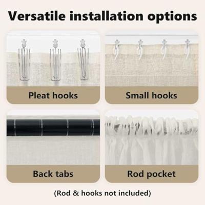 Voile Gordijn met gordijnen 2 pcs Crème 245 x 140 cm Polyester