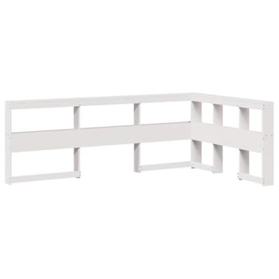 Bed met boekenkast zonder matras grenenhout wit 120x190 cm