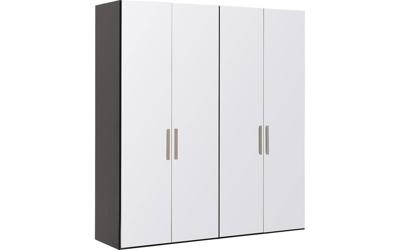 Goossens Kledingkast Easy Storage Ddk, Kledingkast 203 cm breed, 220 cm hoog, 4x glas draaideur