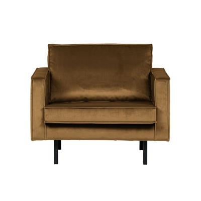 BePureHome Rodeo Fauteuil - Velvet - Honinggeel
