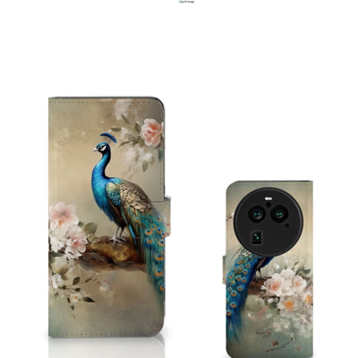 Telefoonhoesje | Met pasjeshouder | voor OPPO Find X6 Pro Vintage Pauwen