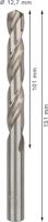 Bosch Accessories 2608585543 HSS Metaal-spiraalboor 12.7 mm Gezamenlijke lengte 151 mm Geslepen DIN 338 Cilinderschacht 5 stuk(s) - thumbnail
