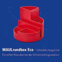 MAUL bureauorganizer pennenbak Roundbox Ø14x12.5cm, 7-vaks, 85% gerecycled kunststof rood - thumbnail