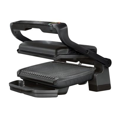 Tefal GC7128 OptiGrill+ Schwarz Contactgrill Elektrisch, Tafel Grillfunctie, Anti-aanbaklaag, Controlelampje Zwart