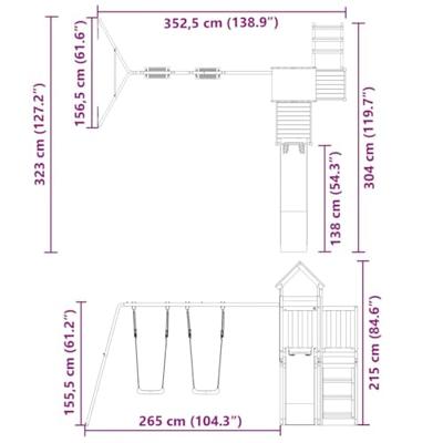 Speelhuis geïmpregneerd grenenhout