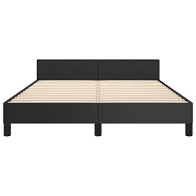 Bedframe met hoofdeinde zonder matras 140x190 cm zwart