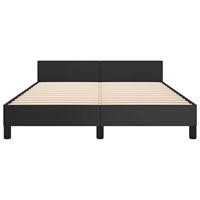Bedframe met hoofdeind kunstleer zwart 140x190 cm - thumbnail