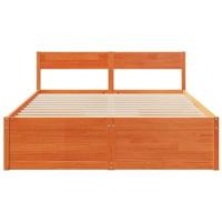 Bedframe zonder matras massief grenenhout wasbruin 160x200 cm - thumbnail