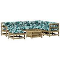 8-delige Loungeset met kussens geïmpregneerd grenenhout - thumbnail