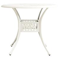 VidaXL Tuintafel 90x90x74 cm gietaluminium wit - thumbnail