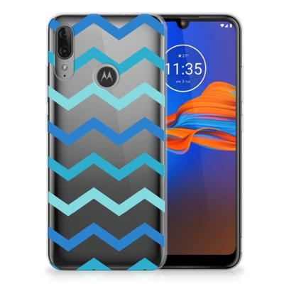 Motorola Moto E6 Plus | TPU bumper | Zigzag Blauw
