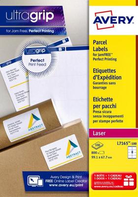 Etiket Avery L7165-100 99.1x67.7mm wit 800 etiketten Etiket Avery L7165-100 99.1x67.7mm wit 800 etiketten