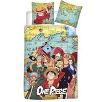 One Piece Dekbedovertrek worldmap 140 x 200 cm - polykatoen - thumbnail