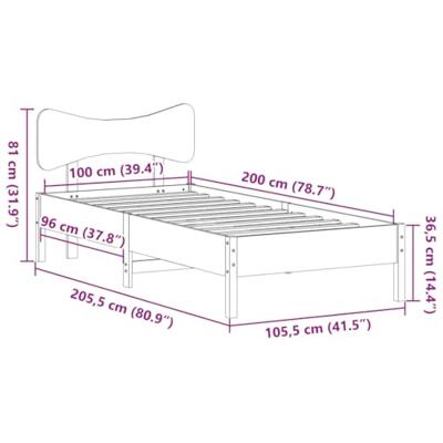 Bedframe zonder matras massief grenenhout 100x200 cm Bedframe zonder matras massief grenenhout 100x200 cm