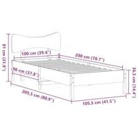 Bedframe zonder matras massief grenenhout 100x200 cm - thumbnail