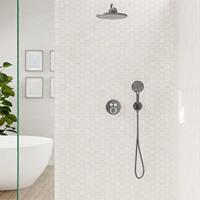 Hansgrohe FixFit S muuraansluitbocht met handdouchehouder, Brushed Black Chrome - thumbnail