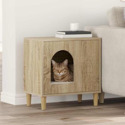 Kattenhuis Sonoma 51 x 30 x 52 cm Bewerkt hout