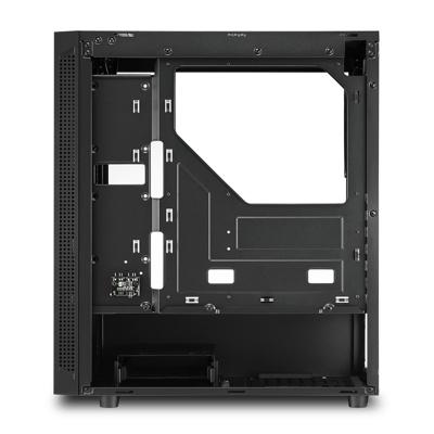 Sharkoon rgb slider midi tower behuizing (zwart | 3x usb-a | rgb | tempered glass)