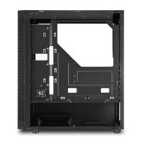 Sharkoon rgb slider midi tower behuizing (zwart | 3x usb-a | rgb | tempered glass) - thumbnail