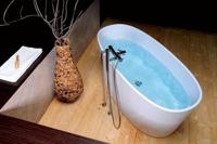 Vrijstaand Bad Sapho Tess Gegoten Marmer 157x70x67 cm Wit - thumbnail