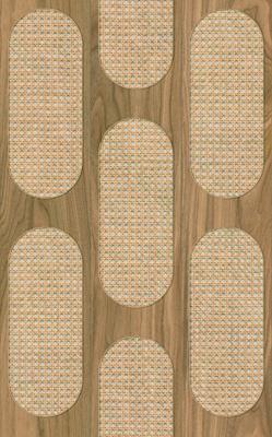 Novamur Leyla Behang met rotan en hout patroon - 81638
