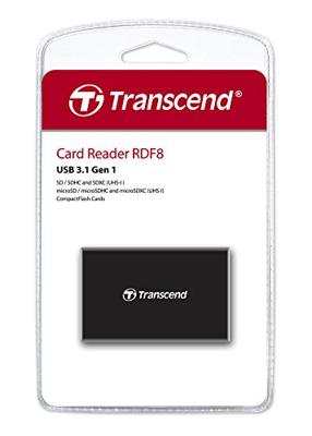 Transcend TS-RDF8K2 Externe geheugenkaartlezer USB-A 3.2 Gen 1 Zwart