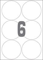 A4 etiketten 90 mm rond wit 100 vel Sorex - thumbnail