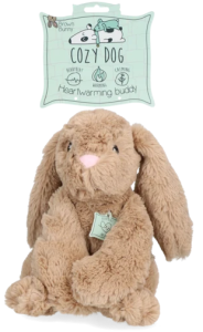 Cozy Dog Bunny Hondenknuffel - Puppy Knuffel met Hartslag - Hartslag knuffel voor hond - Hondenspeelgoed - Tegen Verlatingsangst (Taupe)