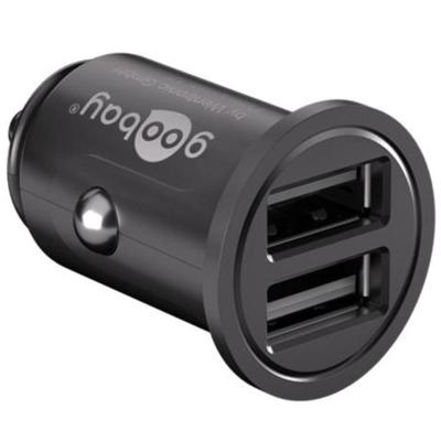 Goobay autolader 2x USB 2.0 max. 4.8A zwart