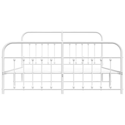 Bedframe met hoofd- en voeteneinde metaal wit 183x213 cm