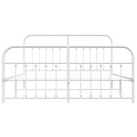 Bedframe met hoofd- en voeteneinde metaal wit 183x213 cm - thumbnail