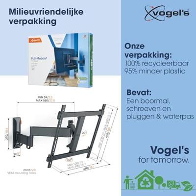 Vogels TVM 3445 Draaibare tv-beugel TV beugel Zwart