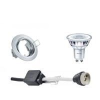 LED Spot Set - GU10 Fitting - Inbouw Rond - Glans Chroom - Kantelbaar Ø83mm - Philips - CorePro 827 36D - 4W - Zeer Warm Wit 2700K - Dimbaar - thumbnail