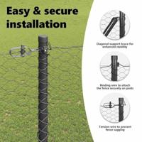 VidaXL Afrasteringspaal grijs 10 x 1,6 m (36 mm gaas) staal en pvc - thumbnail