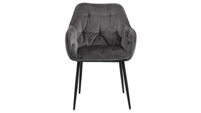 Bendt Eetkamerstoel 'Loren' Velvet, kleur Dark Grey