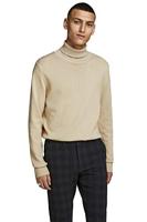 Jack & Jones Jjeemil Knit Roll Neck Noos Trui Oatmeal Melange - thumbnail