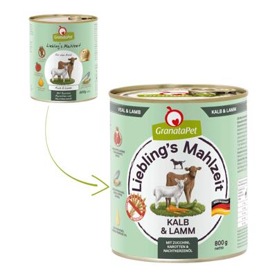 GRANATAPET Liebling's Mahlzeit Veal and lamb - natvoer voor honden - 800g