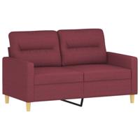 3-delige Loungeset met kussens stof wijnrood - thumbnail
