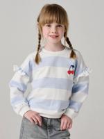 Marinetrui met ruches voor meisjes bleekblauw - thumbnail
