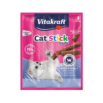 VITAKRAFT CatStick Mini with flounder and Omega-3 - Kattensnoepje - 3 stuks