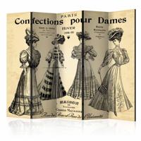 Vouwscherm / Kamerscherm - Confections pour Dames, mode 225x172cm , gemonteerd geleverd, dubbelzijdig geprint - thumbnail