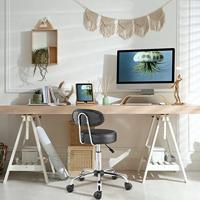 Draaikruk met verchroomd stalen basis + rugleuning zwart - thumbnail