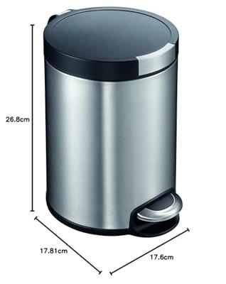 EKO Vepa Bins Artistic Pedaalemmer 5L RVS/Zwart