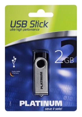 Platinum TWS USB-stick 2 GB Zwart 177558-3 USB-A 2.0