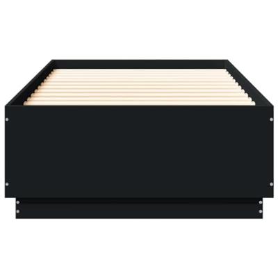 Bedframe met LED-verlichting bewerkt hout zwart 90x200 cm